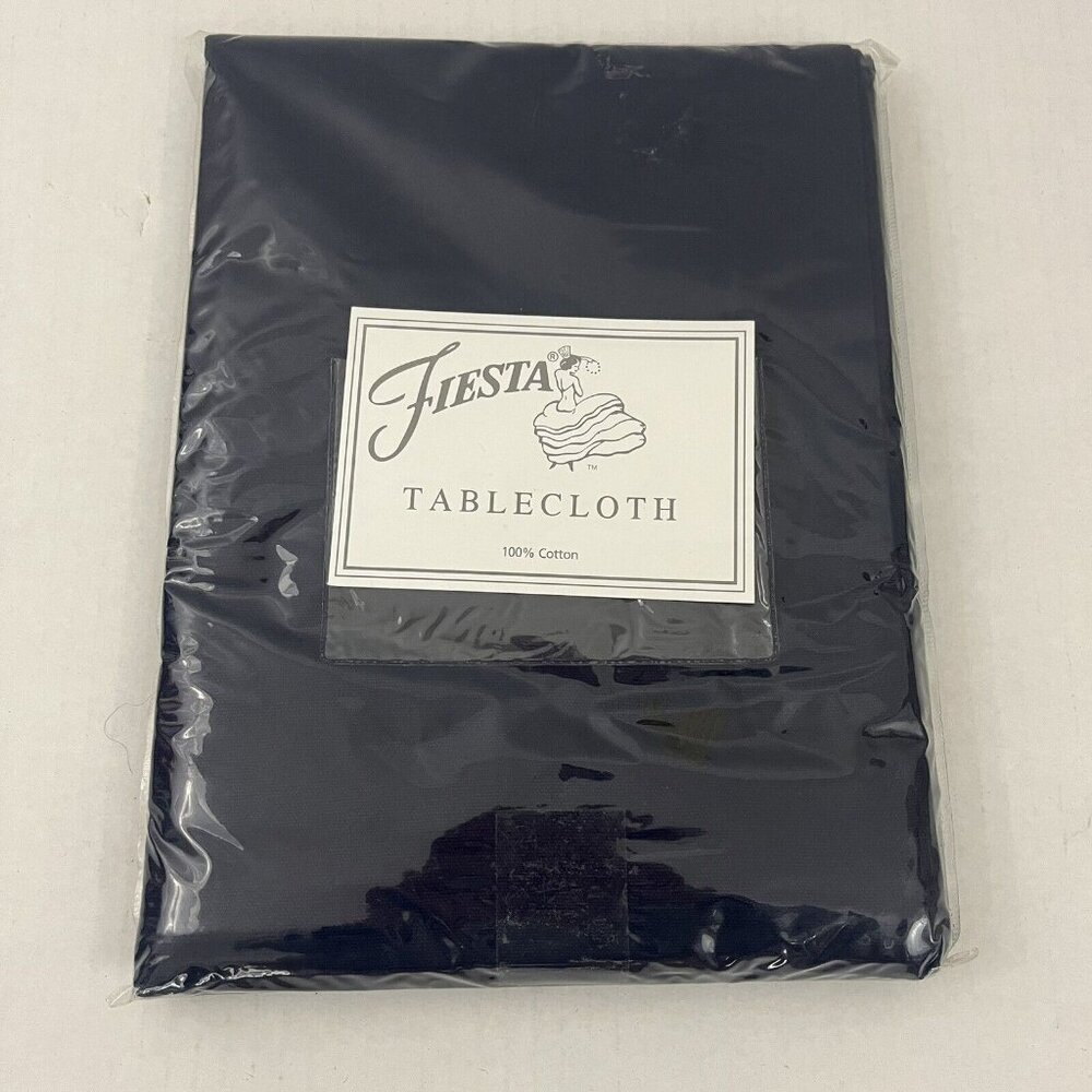 Fiesta Tablecloth Solid Oxford Cotton Cobalt Blue 52x70" NEW NIP